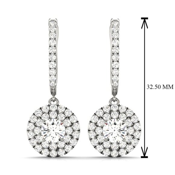 💥   925 Silver Round Plated CZ Drop Earrings for Women, FB16FA1121 - Picture 5 of 5
